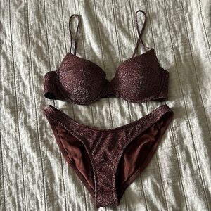 Triangl Swimwear Glittery Maroon Bikini
